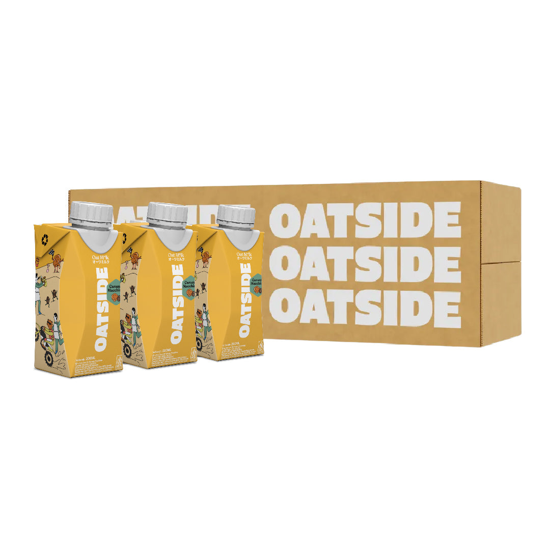 OATSIDE Mini Cap Oat Milk  Caramel Macchiato 200ml (24 pcs) (Kemasan Tutup Botol)