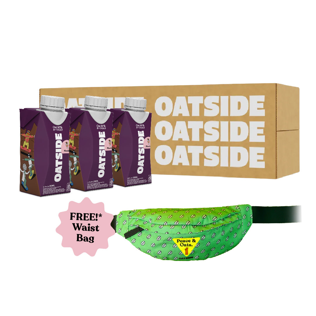 OATSIDE Mocha (24 x 200ml) (Kemasan Tutup Botol) FREE Waist Bag