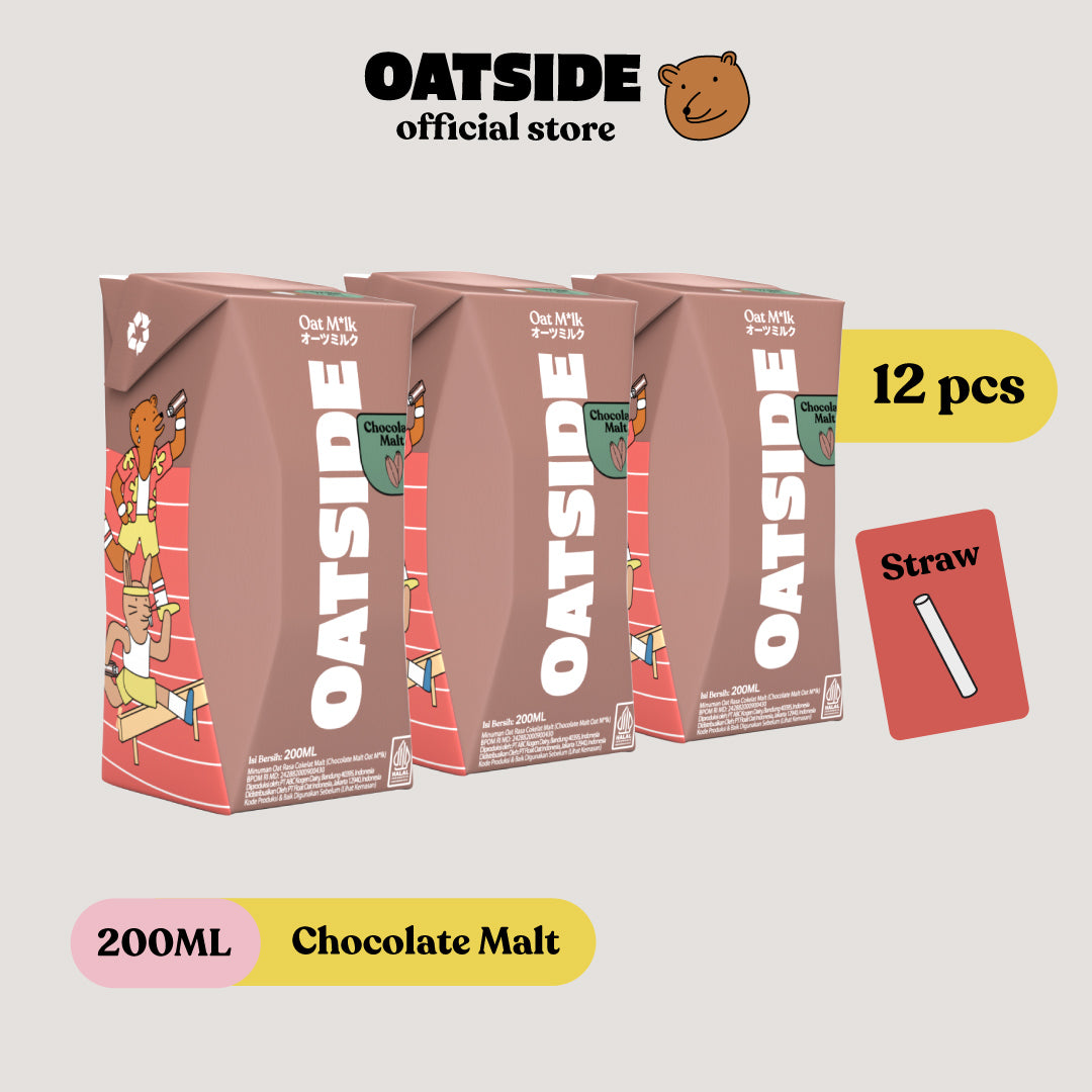 OATSIDE Chocolate Malt (12 x 200ml) (Kemasan Sedotan)