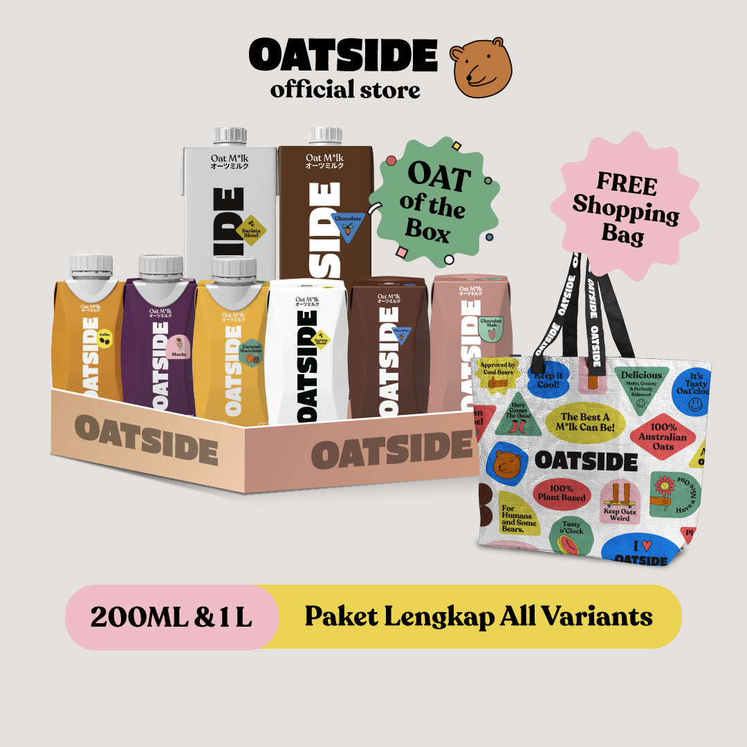 (Paket Lengkap) OATSIDE 1L & Mini 200ml All Variants | Susu Oat Semua Varian  FREE Shopping Bag OATSIDE