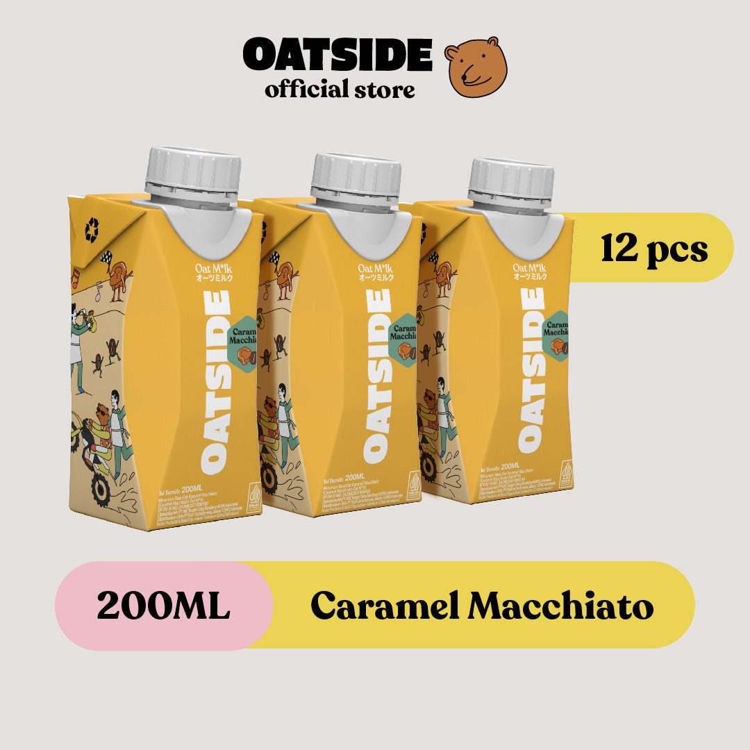 OATSIDE Caramel Macchiato (12 x 200ml) (Kemasan Tutup Botol)