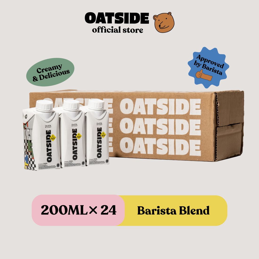 Buy 4 Pay 3 - OATSIDE Barista Blend (24 x 200ml) (Bottle Cap Packaging)