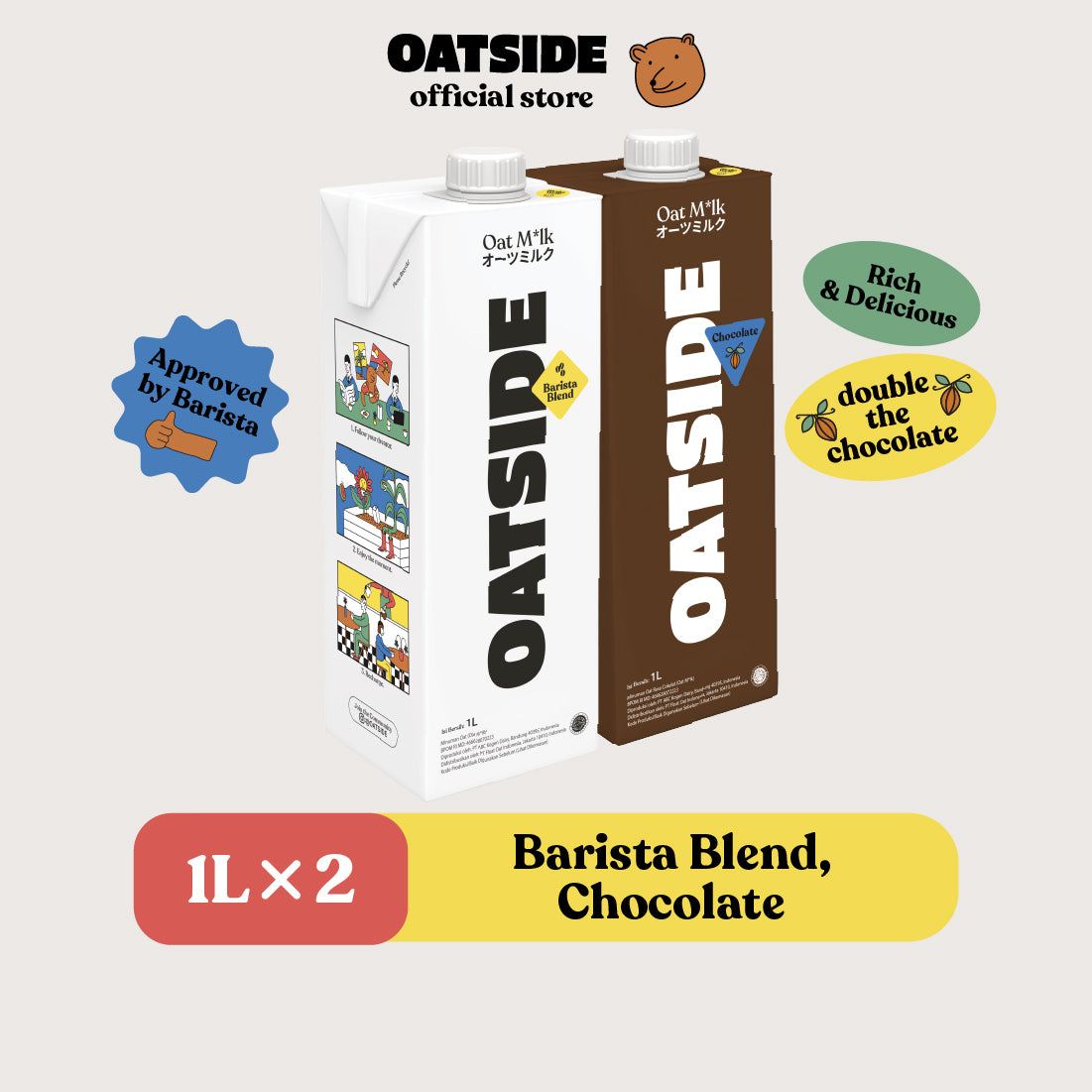 OATSIDE Mixed Barista Blend & Chocolate (2 x 1000ml)