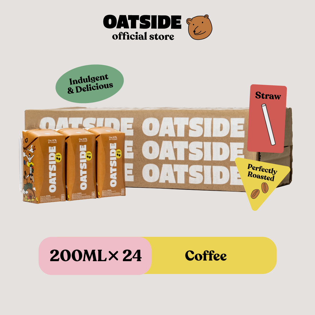 Buy 4 Pay 3 - OATSIDE Coffee (24 x 200ml) (Straw Packaging)