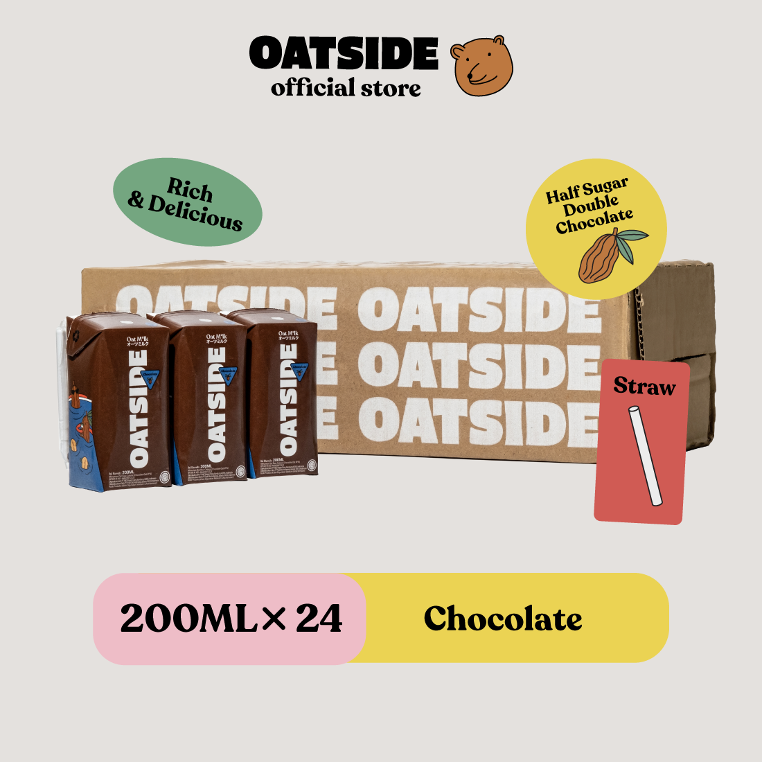 OATSIDE Chocolate (24 x 200ml) (Kemasan Sedotan)