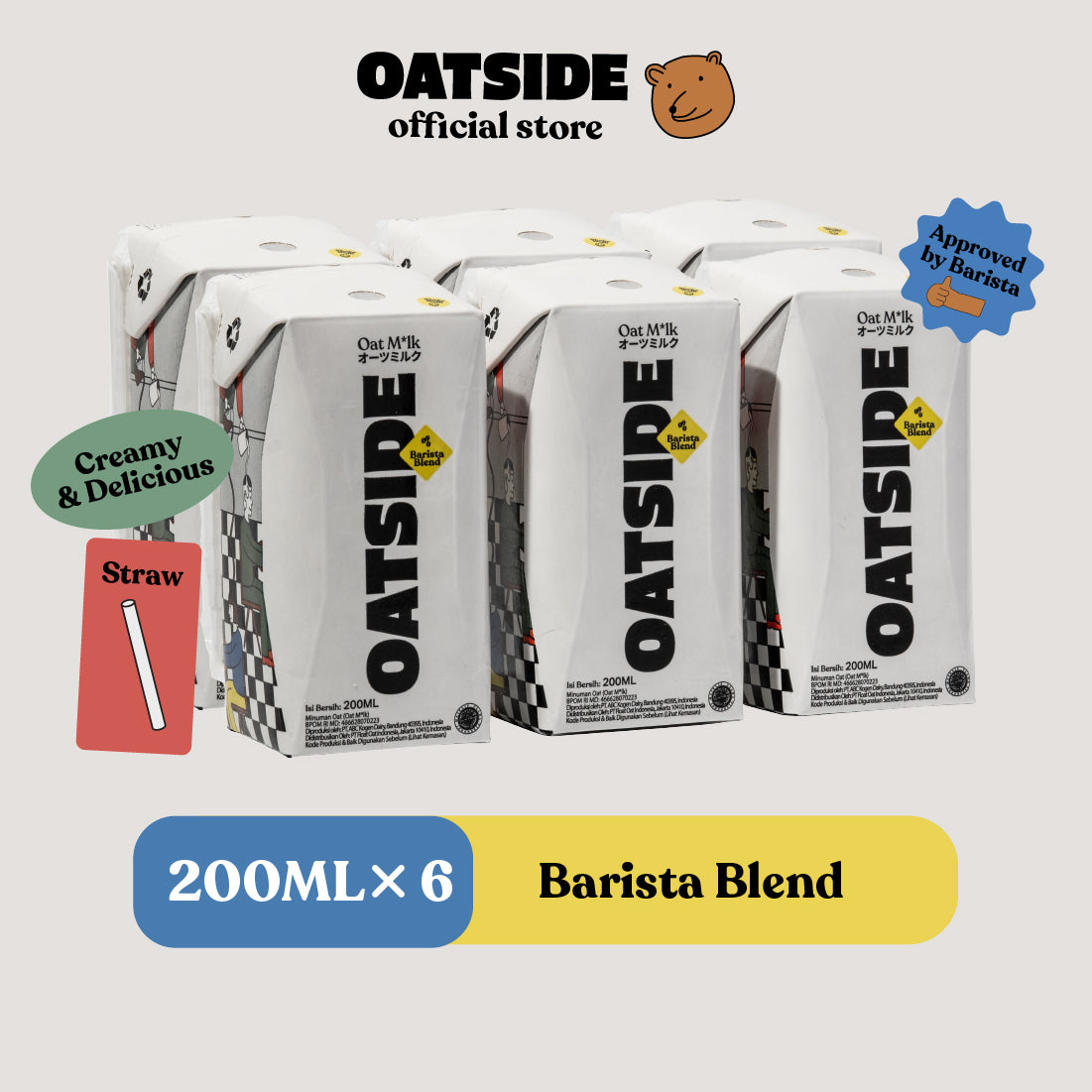 OATSIDE - Mini Oat Milk Barista Blend 200ml (6pcs) (Straw)