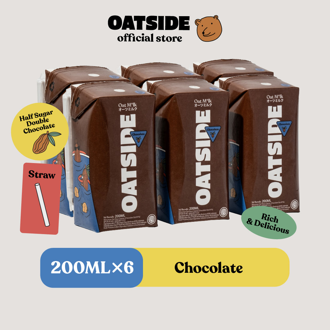 OATSIDE - Mini Oat Milk Chocolate 200ml (6pcs) (Straw)