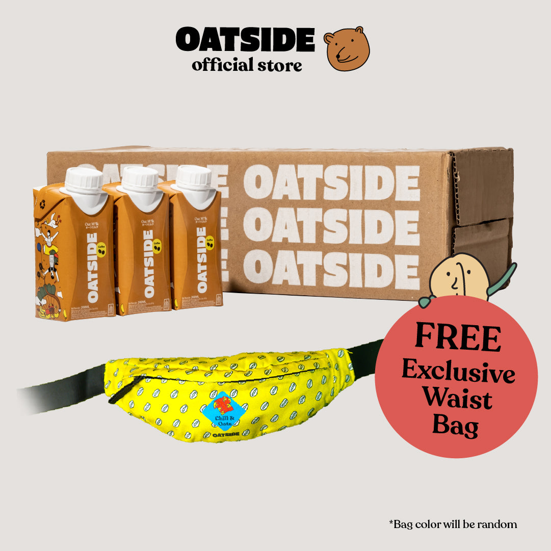 OATSIDE Coffee (24 x 200ml)(Kemasan Tutup Botol) FREE Waist Bag